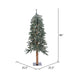 4'Hx25"W Natural Trunk With Bark Alpine Artificial Christmas Tree, LED Pre-Lit -Green - B907341LED