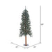 5'Hx25"W Natural Trunk With Bark Alpine Artificial Christmas Tree, LED Pre-Lit -Green - B907351LED