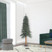 6'Hx33"W Natural Trunk With Bark Alpine Artificial Christmas Tree, Unlit -Green - B907360