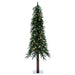 6'Hx33"W Natural Trunk With Bark Alpine Artificial Christmas Tree, LED Pre-Lit -Green - B907361LED