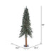 7'Hx44"W Natural Trunk With Bark Alpine Artificial Christmas Tree, LED Pre-Lit -Green - B907371LED