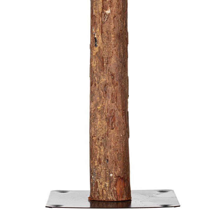 4'Hx25"W Set Of Natural Trunk With Bark Alpine Artificial Christmas Trees, LED Pre-Lit -Green - B907381LED