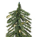 4'Hx25"W Set Of Natural Trunk With Bark Alpine Artificial Christmas Trees, LED Pre-Lit -Green - B907381LED