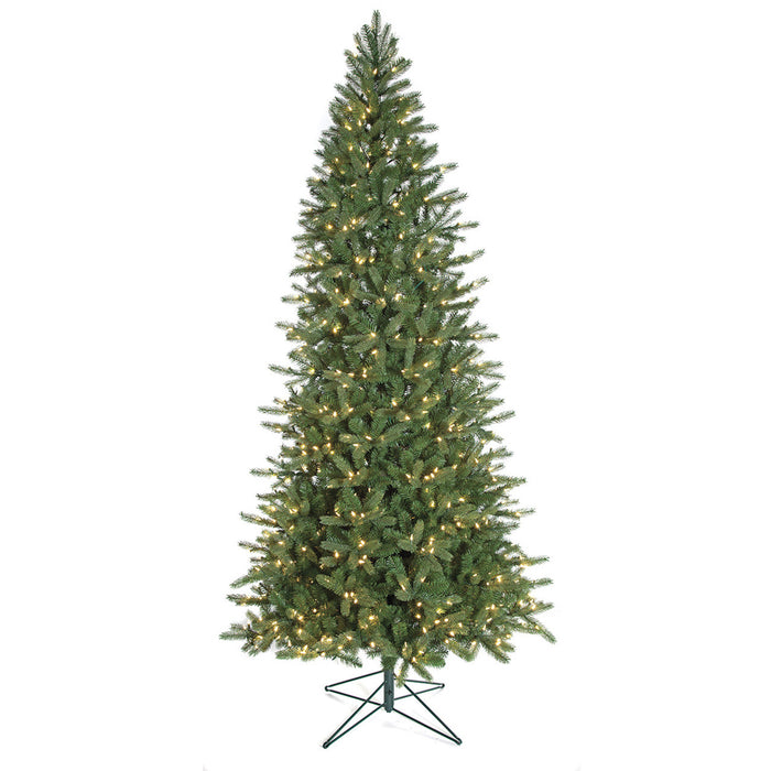9'Hx55"W PE Spruce LED-Lighted Artificial Christmas Tree w/Stand -Green - C120114