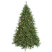 7'6"Hx57"W Fluff-Free Monroe Pine Artificial Christmas Tree, LED Pre-Lit -Green - C130364