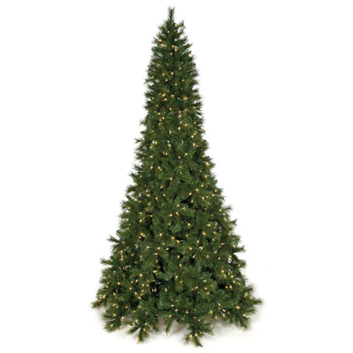 7'6"Hx52"W Mika Pine Artificial Christmas Tree, Pre-Lit -Green - C132751
