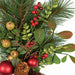 20" PE Artificial Mixed Greenery, Berry & Ball Stem -Green/Red (Pack of 6) - C-140930