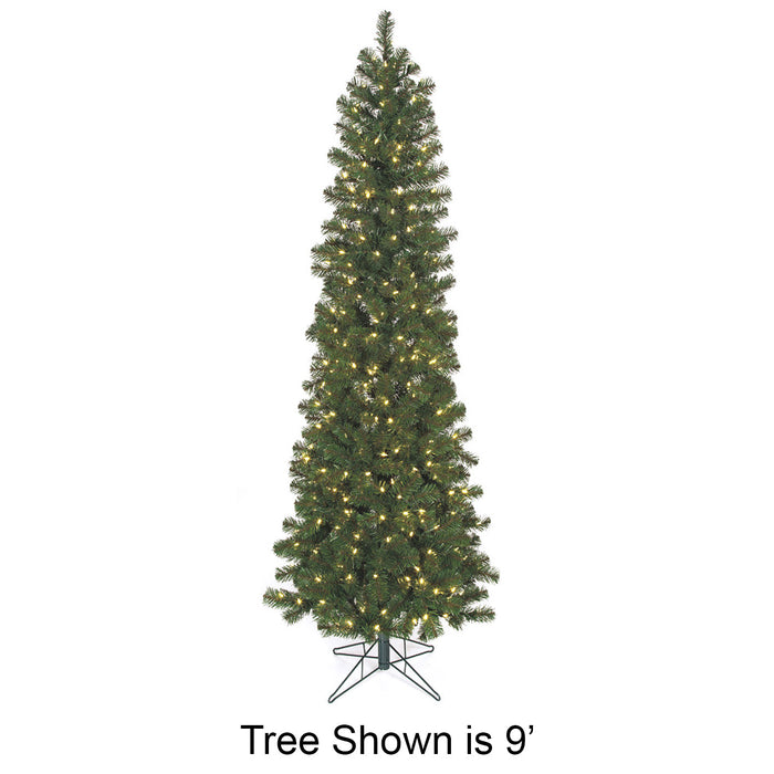 15'Hx78"W Virginia Pine Artificial Christmas Tree, LED Pre-Lit -Green - C143344