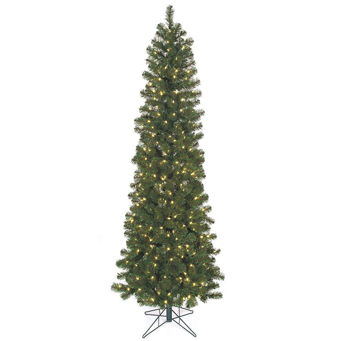 9'Hx42"W Virginia Pine Artificial Christmas Tree, LED Pre-Lit -Green - C143324