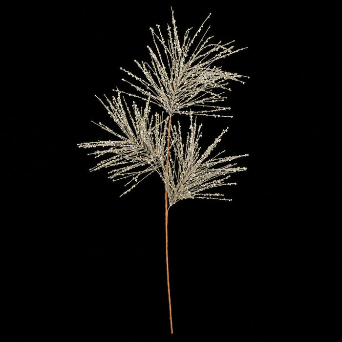 34" Glittered & Sequin Artificial Pine Stem -Champagne (Pack of 12) - C150289