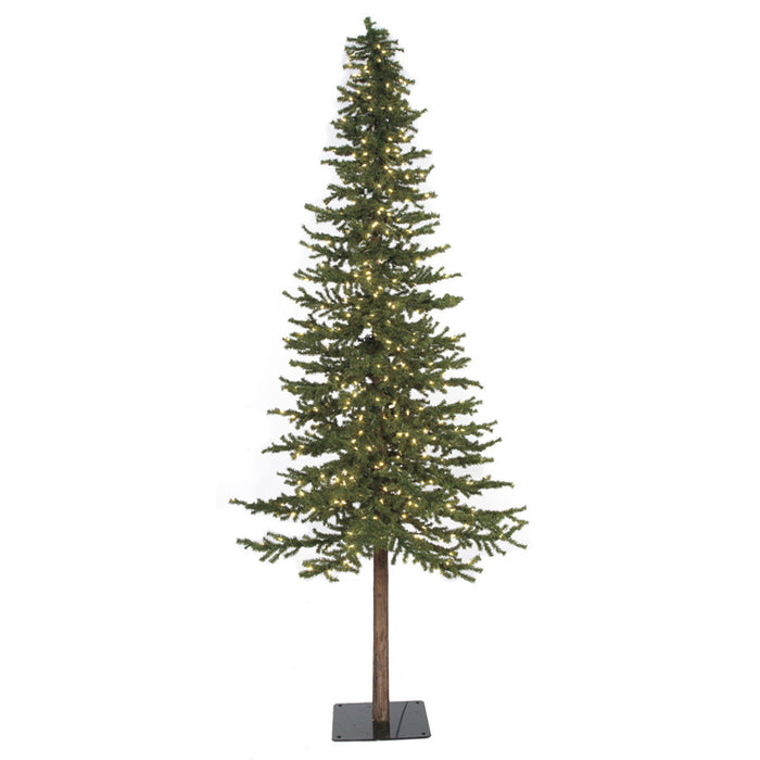 10'Hx56"W Natural Trunk Alpine Artificial Tree, LED Pre-Lit -Green - C160214