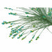 33" Glittered & Sequined Tips Artificial Needle Pine Stem -Green/Teal (Pack of 12) - C-171013