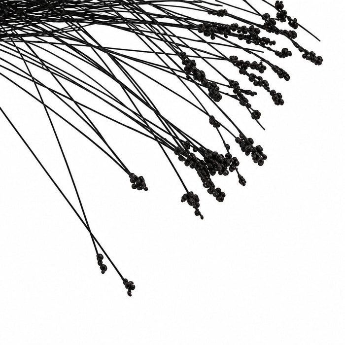 33" Glittered & Sequined Tips Artificial Needle Pine Stem -Black (Pack of 12) - C-171017