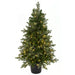 4' Wilshire Spruce Cone-Shaped LED-Lighted Artificial Topiary w/Pot -Green/Blue - C-171724