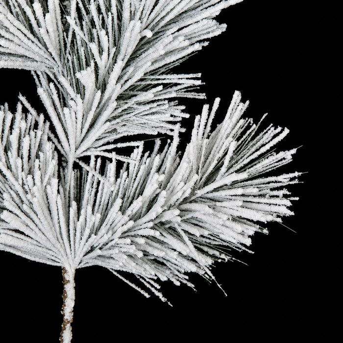 29" Flocked Artificial Long Needle Pine Stem -White/Green (Pack of 12) - C-180160