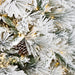 36" Flocked Artificial Bavarian Pine Wreath With Pinecones, Micro LED Pre-Lit -Green/White - C180384