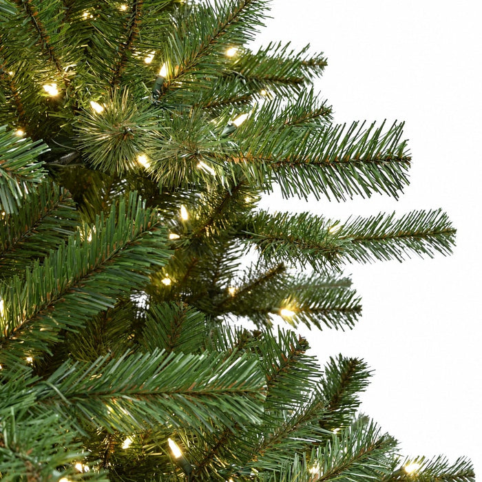 15'Hx124"W Fluff-Free Deluxe Virginia Pine Artificial Christmas Tree, LED Pre-Lit -Green - C181064