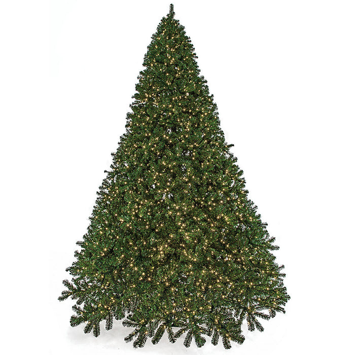 15'Hx124"W Fluff-Free Deluxe Virginia Pine Artificial Christmas Tree, LED Pre-Lit -Green - C181064