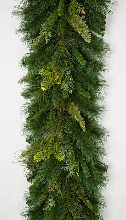 9'Lx18"W Mixed Pine Artificial Garland -Green - C184005