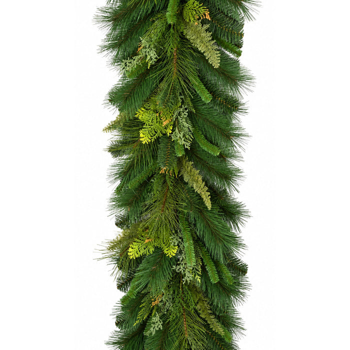 9'Lx18"W Mixed Pine Artificial Garland -Green - C184005
