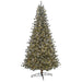 9'Hx62"W Glittered & Flocked Butte Pine LED-Lighted Artificial Christmas Tree w/Stand -Green/White - C190124