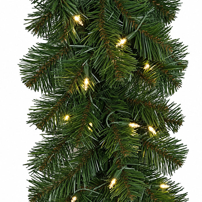 9'Lx12"W Virginia Pine Artificial Garland, LED Pre-Lit -Green (Pack of 2) - C190344