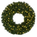 36" Artificial PVC Virginia Pine LED-Lighted Hanging Wreath -Green - C190354