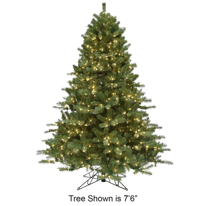 9'Hx80"W Fluff-Free Virginia Pine Twinkle LED-Lighted Artificial Christmas Tree w/Stand -Green - C190554T