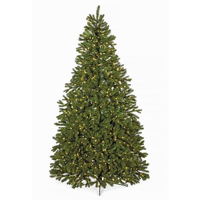 7'6"Hx52"W PE Half-Tree/Wall Spruce Artificial Christmas Tree, LED Pre-Lit -Green - C190824