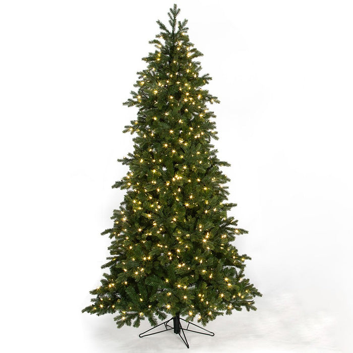 7'6"Hx49"W PE St. Lucia Fir LED-Lighted Artificial Christmas Tree w/Stand -Green - C191214
