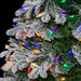 5'Hx25"W PE Flocked Pencil Sitka Spruce Artificial Christmas Tree, LED Pre-Lit (Multicolor) -White/Green - C191409
