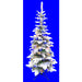 5'Hx25"W PE Flocked Pencil Sitka Spruce Multi Color LED-Lighted Artificial Christmas Tree w/Stand -White/Green - C191409