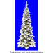 9'Hx50"W PE Flocked Pencil Sitka Spruce LED-Lighted Artificial Christmas Tree w/Stand -White/Green - C191424