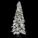 7'Hx36"W Flocked Natural Trunk Carolina Pine Artificial Christmas Tree, LED Pre-Lit -Green/White - C1944