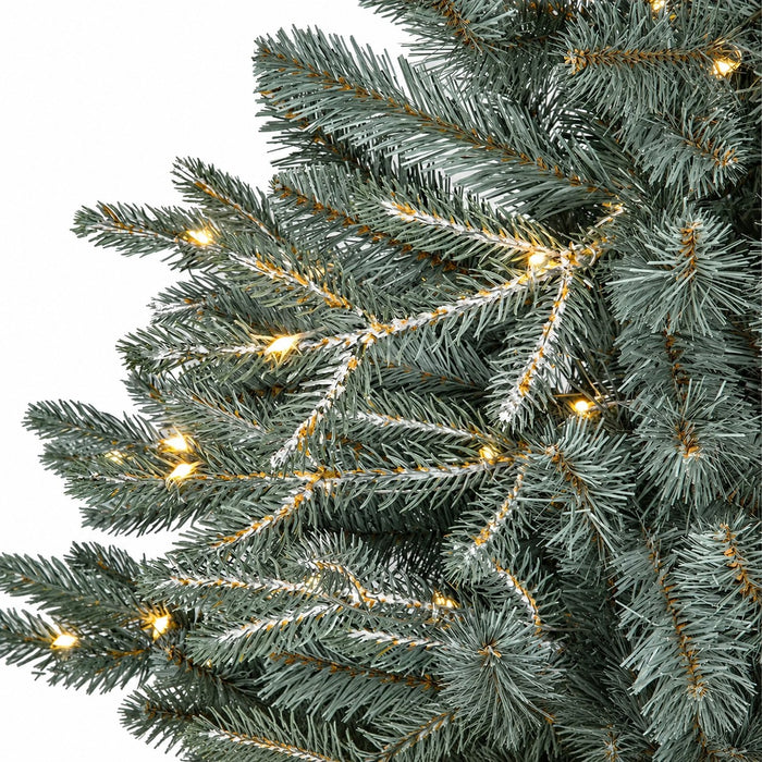 5'Hx43"W PE Appalachian Fir Artificial Christmas Tree, Micro LED Pre-Lit (Twinkle) -Green/Blue - C195004