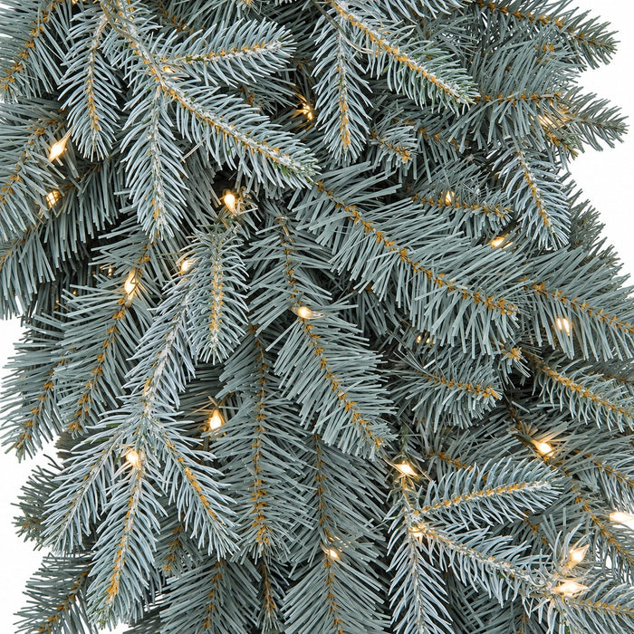36" PE Appalachian Fir Artificial Wreath, Micro LED Pre-Lit (Twinkle) -Green/Blue - C195074