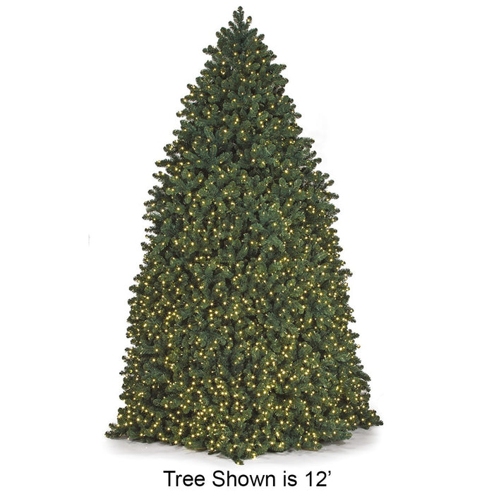 14'Hx121"W Commercial Breckenridge Pine Artificial Christmas Tree w/Tree Frame, Outdoor LED Pre-Lit -Green - C195618