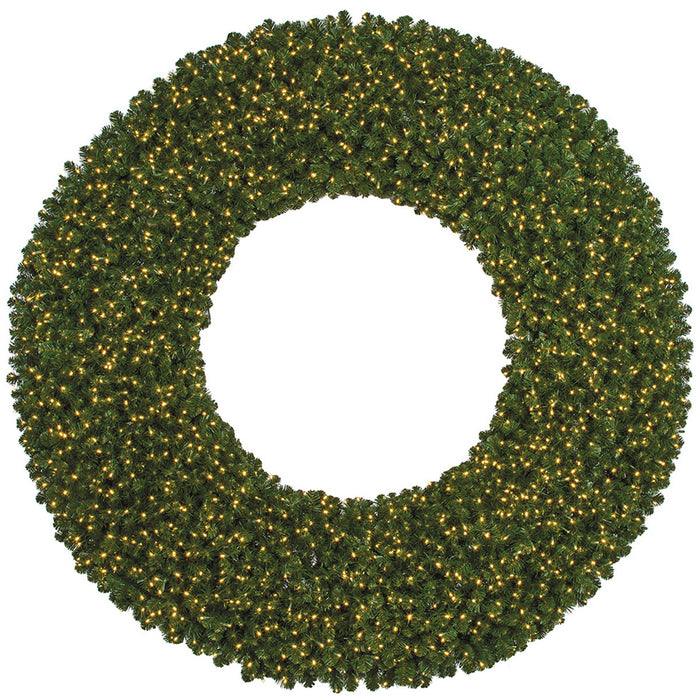 96" Commercial Outdoor Artificial Breckenridge Pine Wreath, LED Pre-Lit -Green - C195658