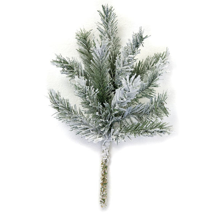 18" Flocked Artificial Frasier Fir Stem -Green/White (Pack of 12) - C-2000