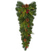32"Hx14"W PE Artificial Barrington Pine, Berry, Greenery & Pinecone Teardrop Swag -Green/Red (pack of 2) - C-200110