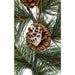 30" Flocked & Glittered Artificial Austrian Pine, Pinecone & Twig Stem -Green/White (Pack of 6) - C-2002