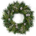 30" Artificial Alban Pine Hanging Wreath With Frosted Berries & Pinecones -Green/White - C200210