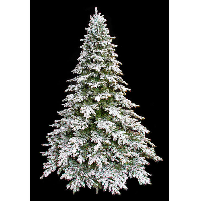 9'Hx78"W PE Frosted Black Mountain Spruce Artificial Christmas Tree, Unlit -White/Green - C-200390