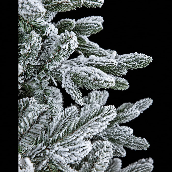 9'Hx74"W PE Frosted Sheldon Fir Artificial Christmas Tree, Micro LED Pre-Lit -White/Green - C200484