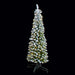 5'Hx20"W Flocked Beaumont Pencil Pine Artificial Christmas Tree, LED Pre-Lit -White/Green - C200514