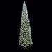 7'6"Hx25"W Flocked Beaumont Pencil Pine Artificial Christmas Tree, LED Pre-Lit -White/Green - C200524