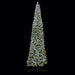 9'Hx34"W Snowed Beaumont Pencil Pine LED-Lighted Artificial Christmas Tree w/Stand -White/Green - C200534