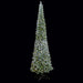 12'Hx46"W Snowed Beaumont Pencil Pine LED-Lighted Artificial Christmas Tree w/Stand -White/Green - C200544