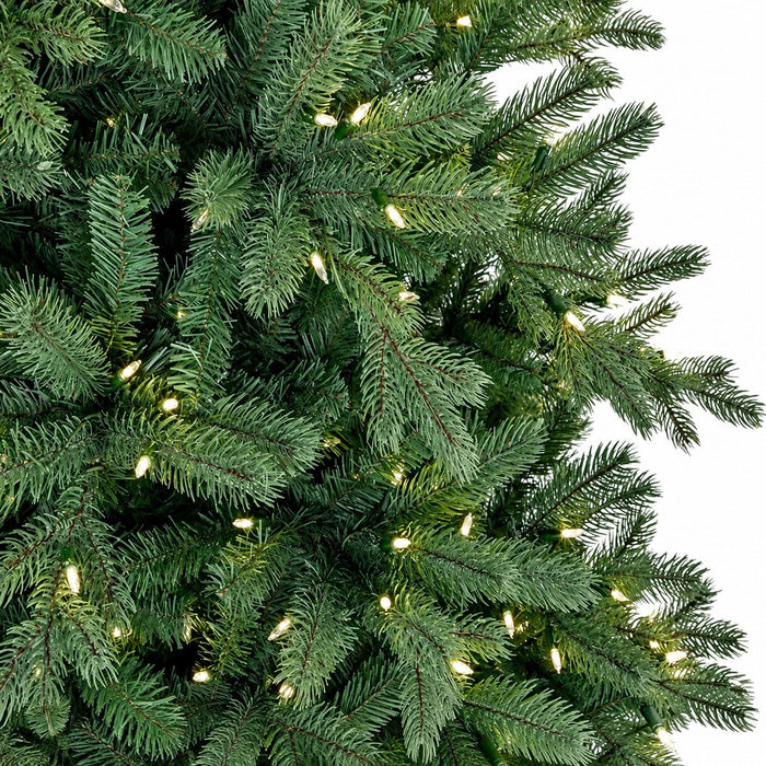 7'6"Hx56"W PE Blue Spruce Artificial Christmas Tree, LED Pre-Lit -Green - C200814