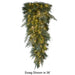 48" PE Frosted Artificial Brighton Pine Teardrop Swag, Micro LED Pre-Lit -Green/White (Pack of 2) - C200944